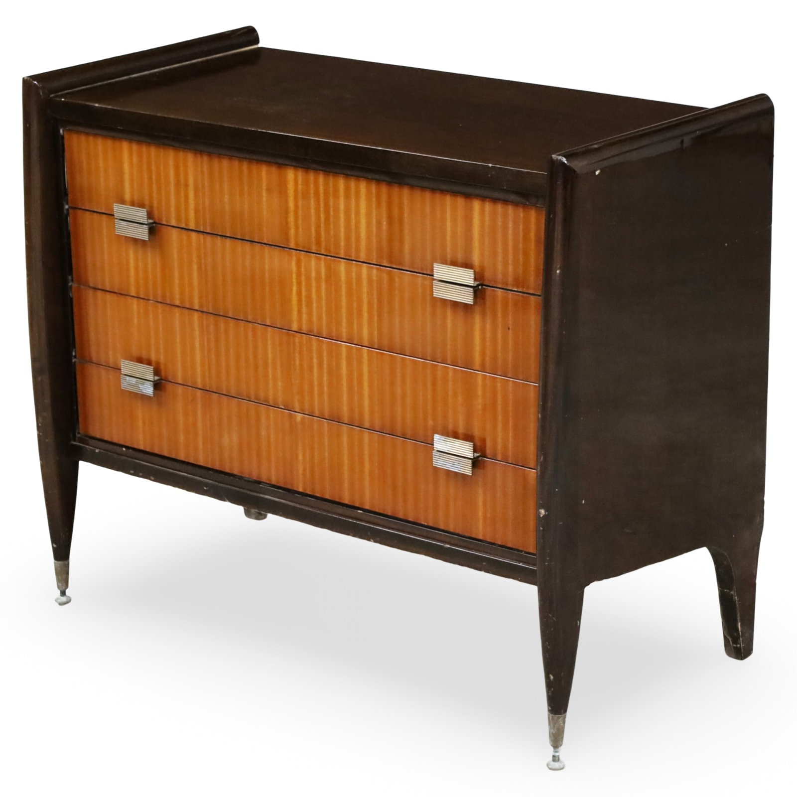 FRENCH ART DECO MAHOGANY CHEST OF DRAWERS: French Art Deco style mahogany chest of drawers; 29"H 35"W 17"D