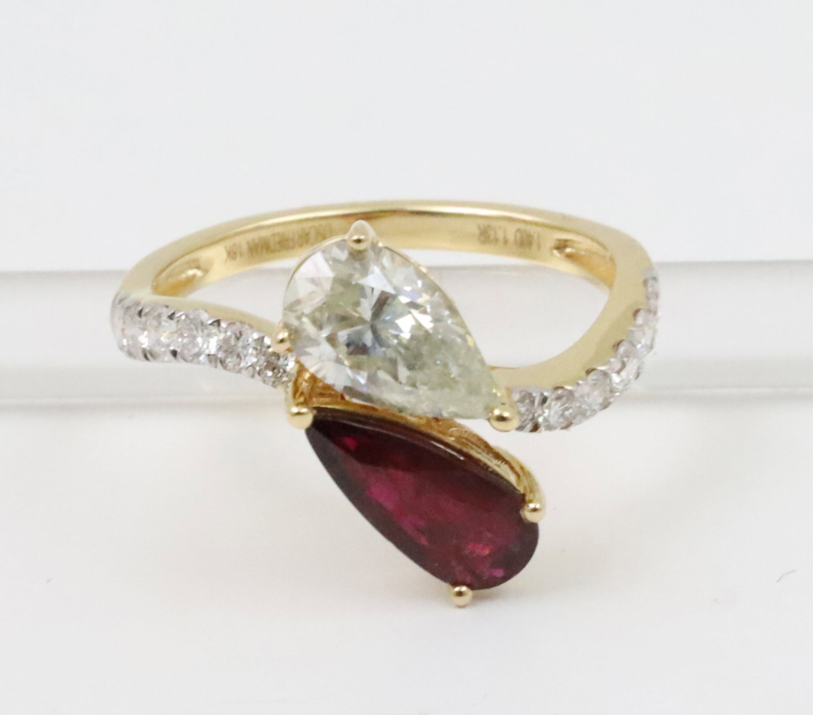 18K RUBY AND DIAMOND RING,GIA - 7