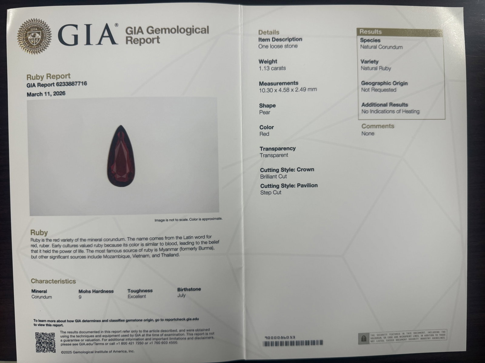 18K RUBY AND DIAMOND RING,GIA - 9