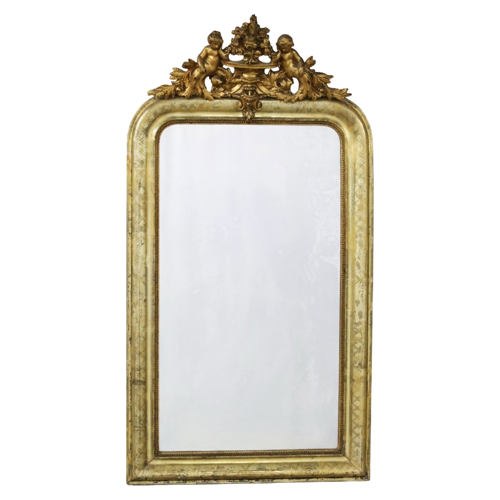 LOUIS PHILIPPE GILTWOOD MIRROR WITH CHERUBS (1 of 5)
