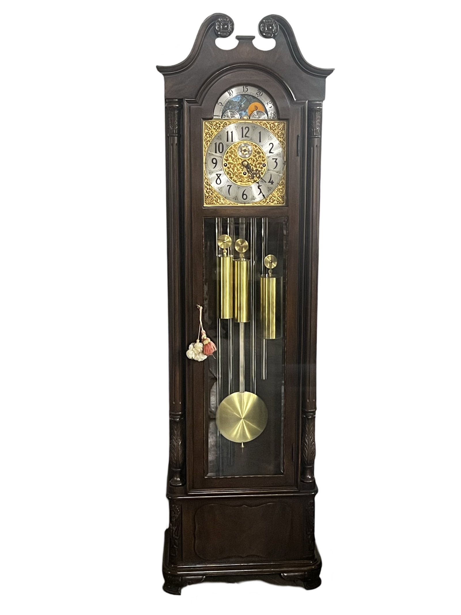 HERSCHEDE MAHOGANY GRANDFATHER CLOCK (1 of 1)
