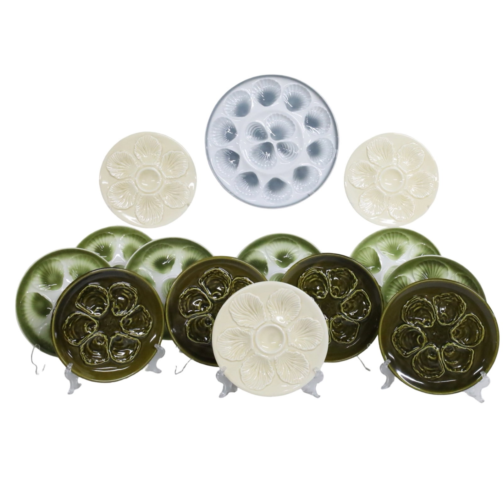 13 FRENCH OYSTER PLATES AND PLATTER (1 of 10)