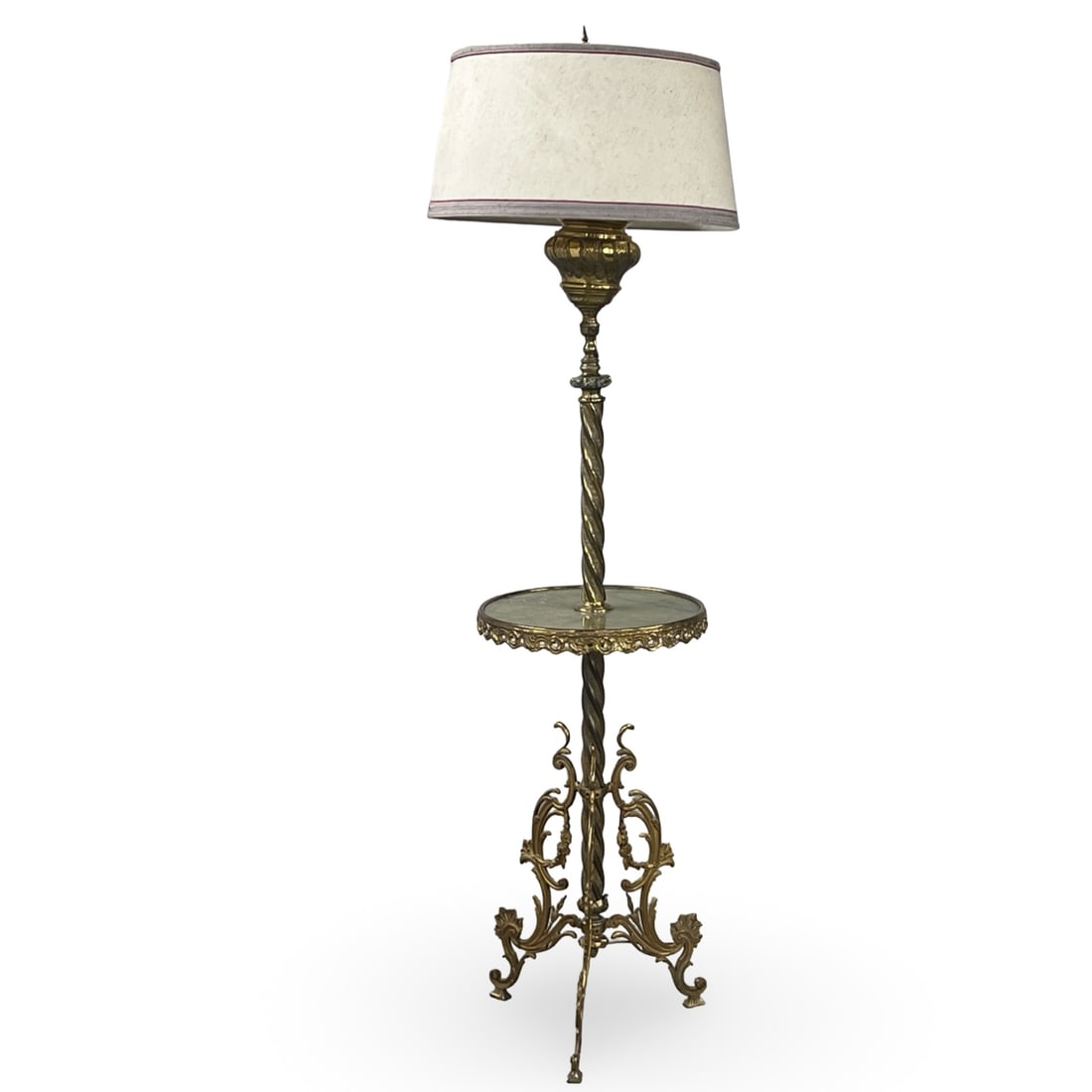 FRENCH VICTORIAN BRASS FLOOR LAMP (1 of 4)