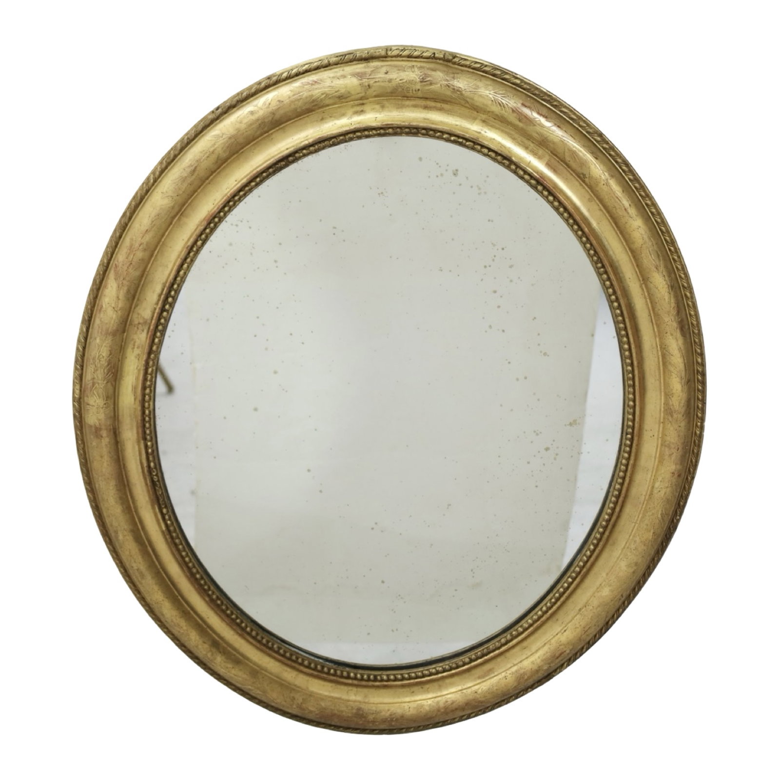 FRENCH LOUIS PHILIPPE GILTWOOD OVAL MIRROR (1 of 4)