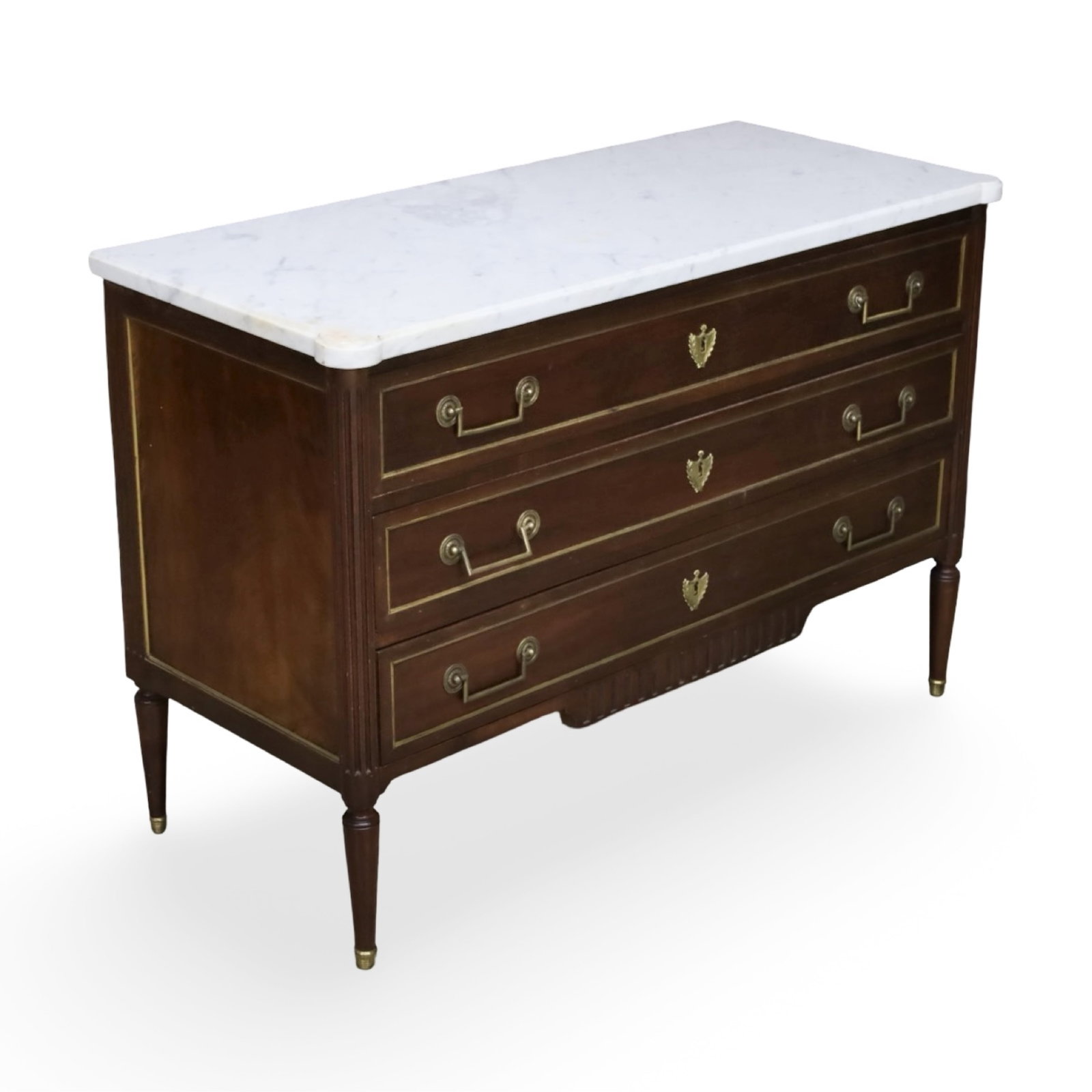 FRENCH LOUIS XVI STYLE MARBLE TOP COMMODE (1 of 5)