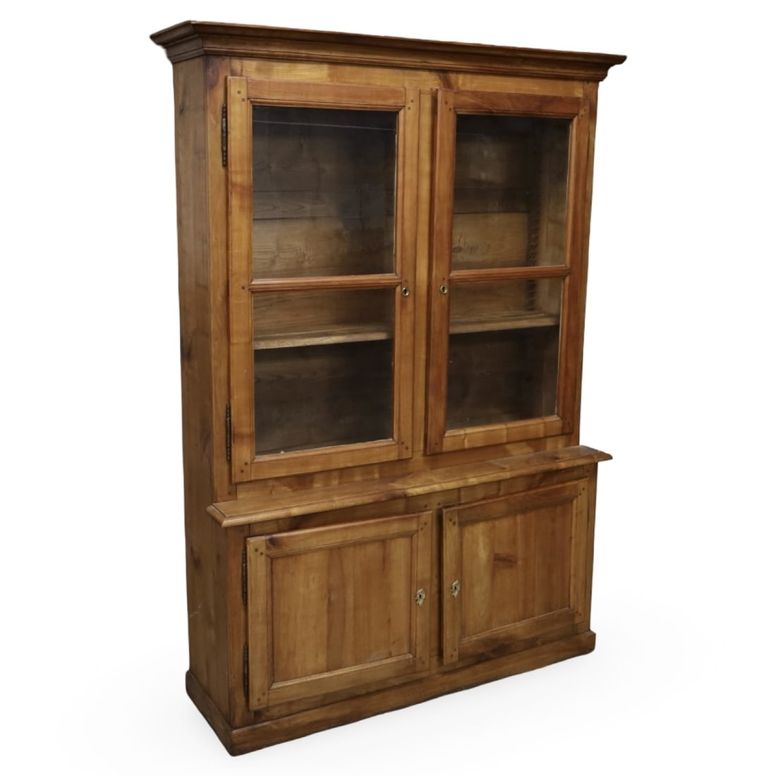FRENCH PROVINCIAL WALNUT GLASS-DOOR BOOKCASE (1 of 4)