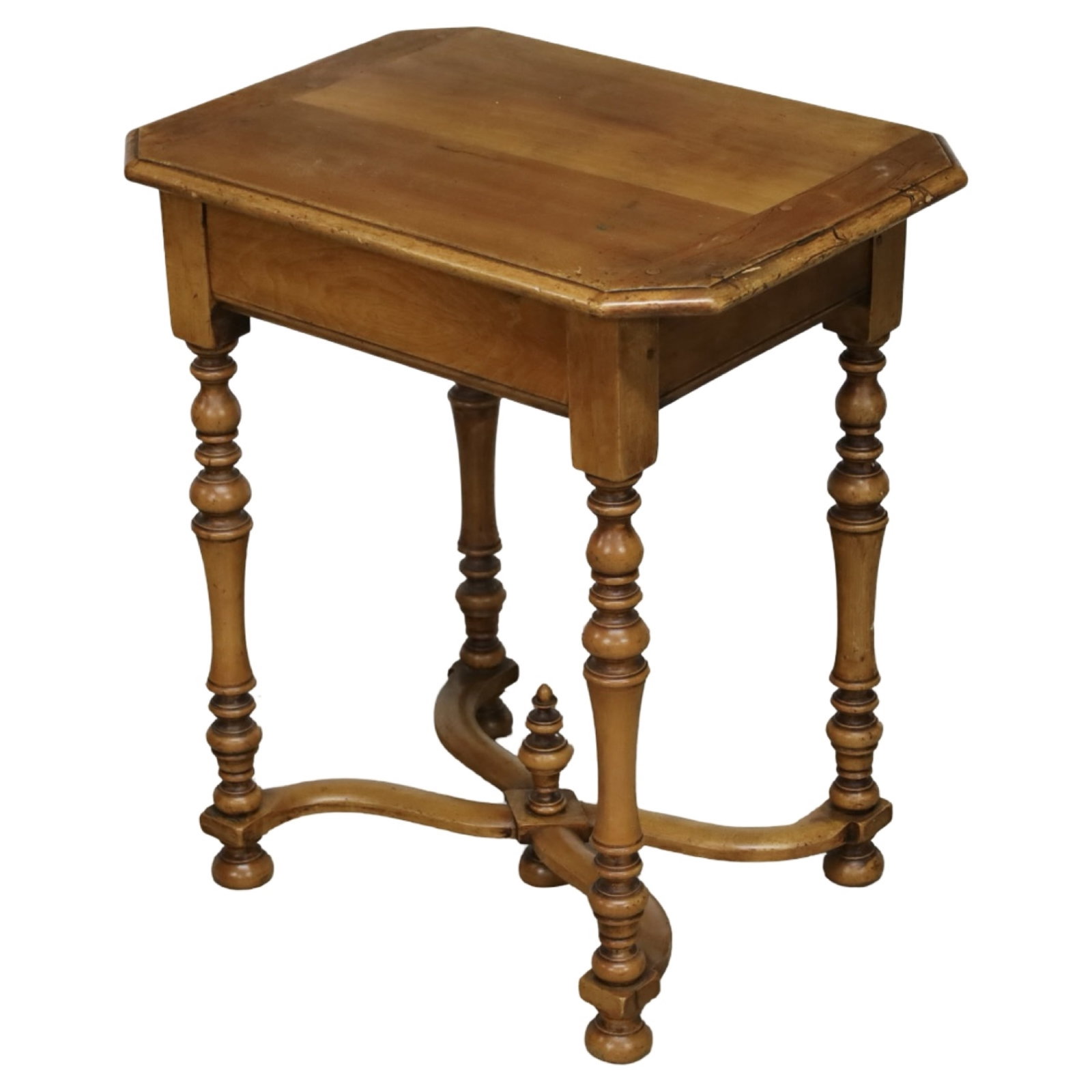 WALNUT SIDE TABLE WITH TWO LADDER BACK CHAIRS - 2