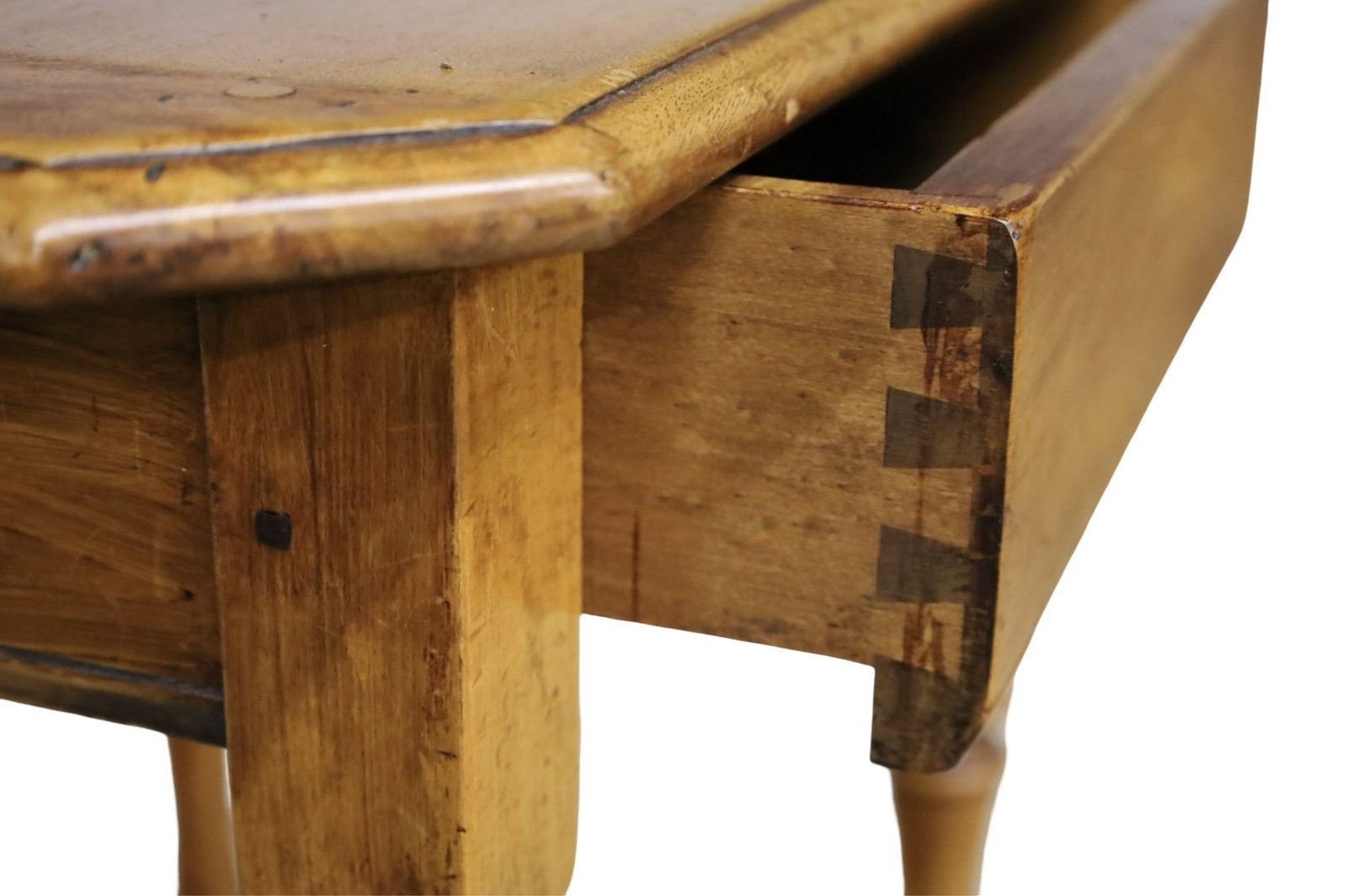 WALNUT SIDE TABLE WITH TWO LADDER BACK CHAIRS - 5