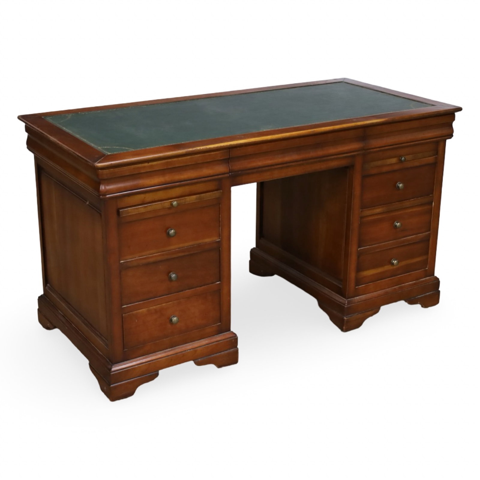 EXECUTIVE PARTNER'S DESK WITH LEATHER INSET (1 of 5)