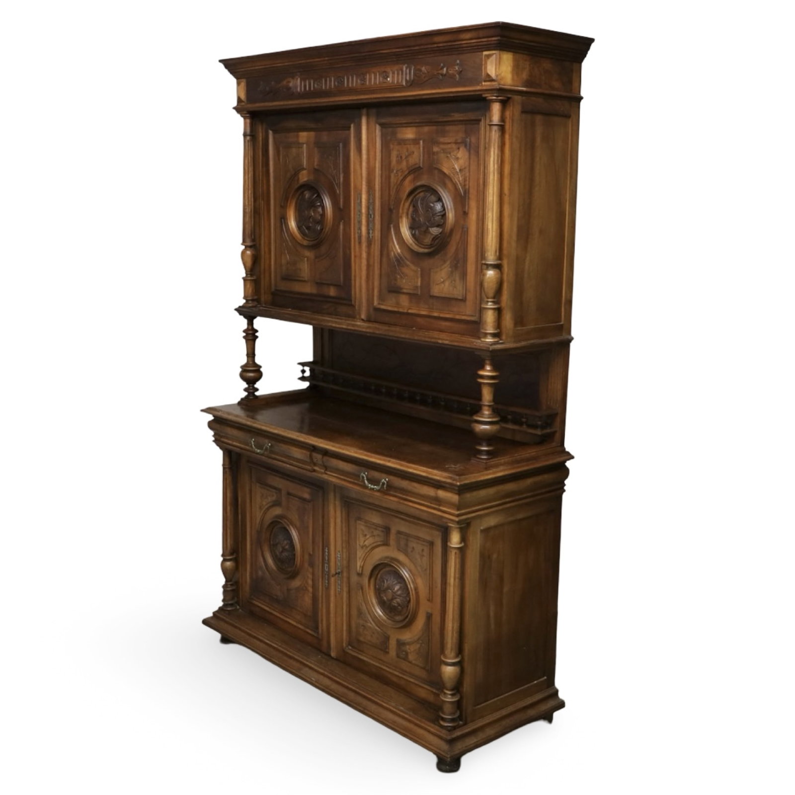 FRENCH HENRI II STYLE WALNUT HUNT CABINET (1 of 4)