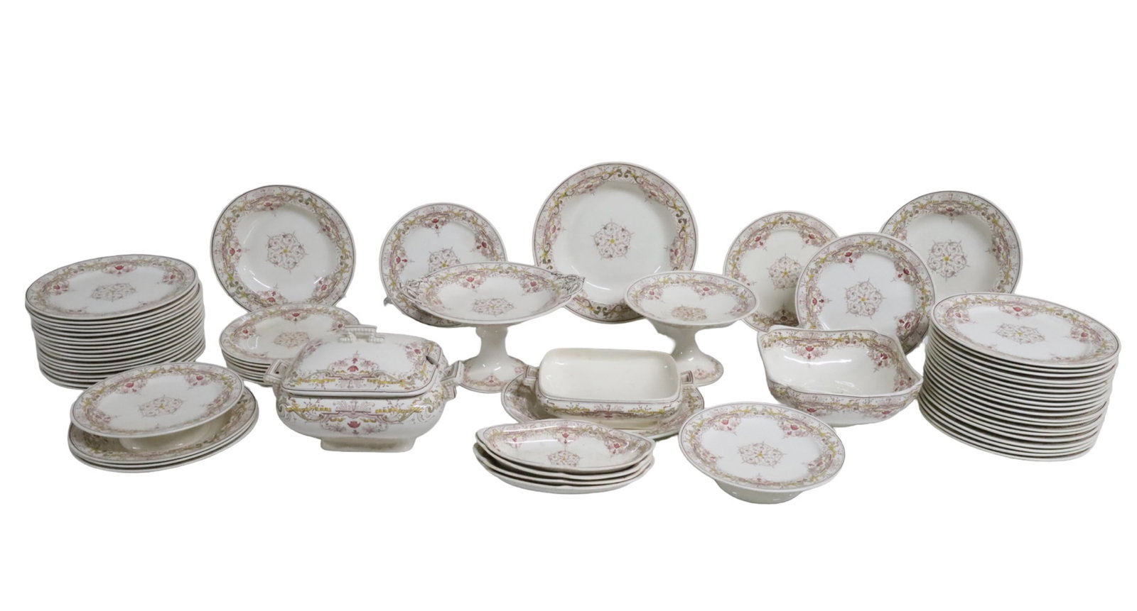 66PC FAIENCE ANGLAISE PORCELAIN DINNER SERVICE (1 of 3)