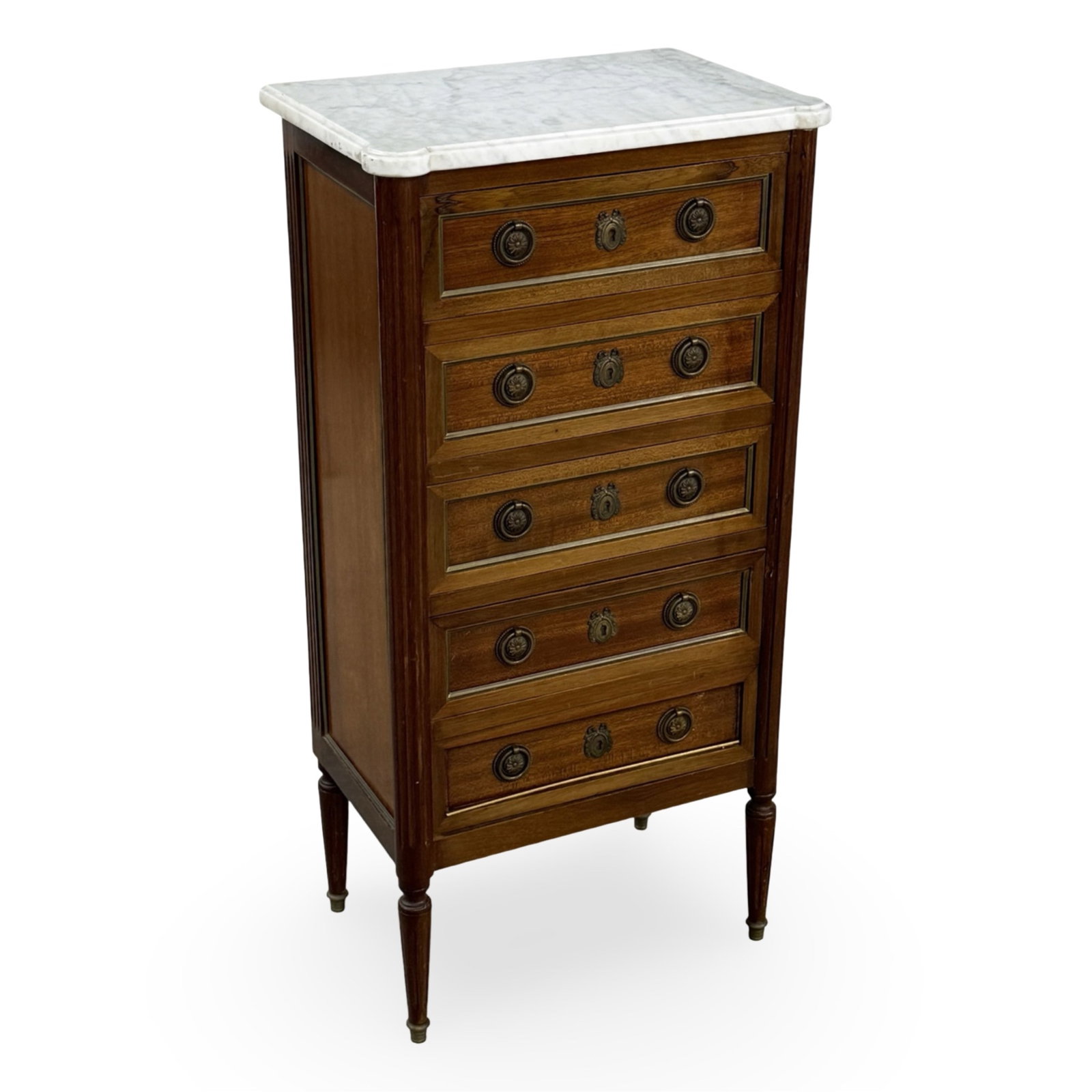 FRENCH MAHOGANY 5-DAY CHEST**** (1 of 1)