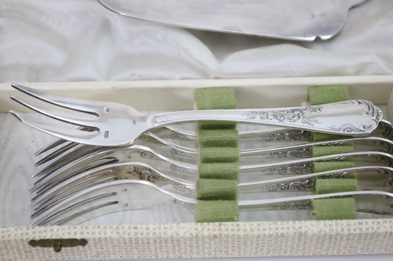 THREE SILVER-PLATED FLATWARE SERVICES IN CASES - 7