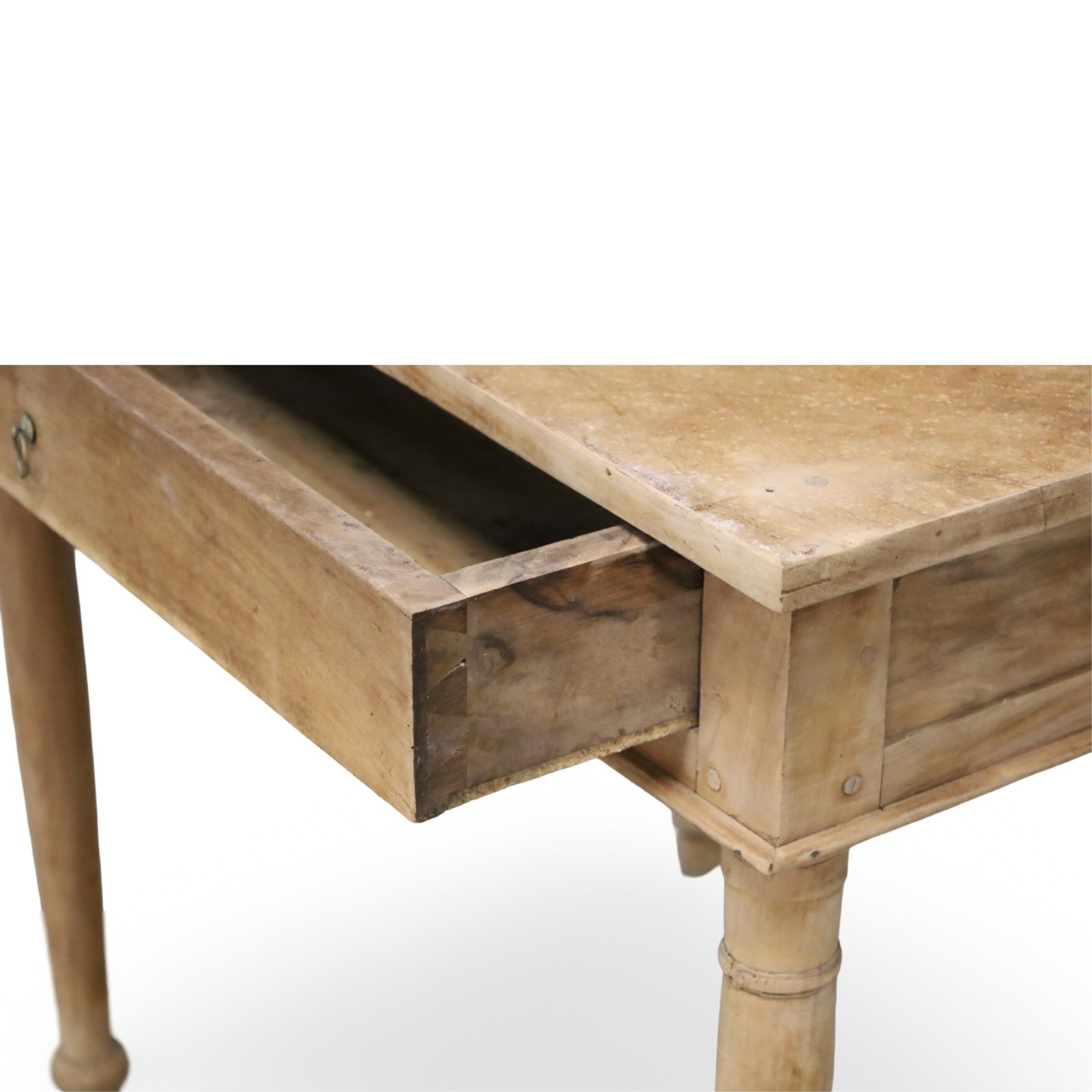 FRENCH PROVINCIAL BLEACHED WALNUT ONE-DRAWER TABLE - 4