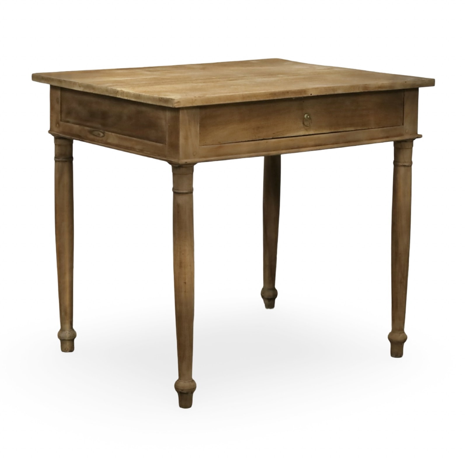 FRENCH PROVINCIAL BLEACHED WALNUT ONE-DRAWER TABLE - 5