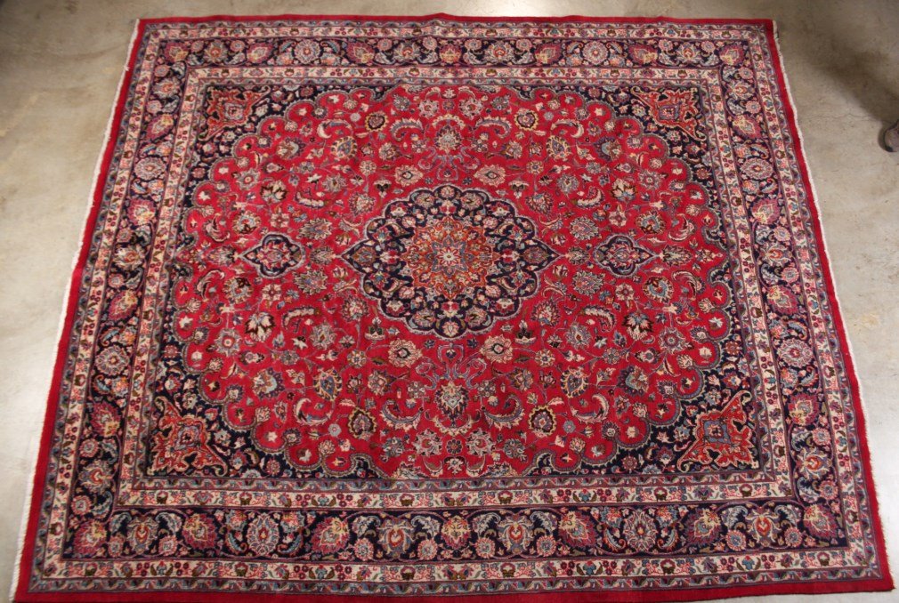 ORIENTAL RUG, 10' X 11'8", KASHAN: ORIENTAL RUG, 10' X 11'8", KASHAN