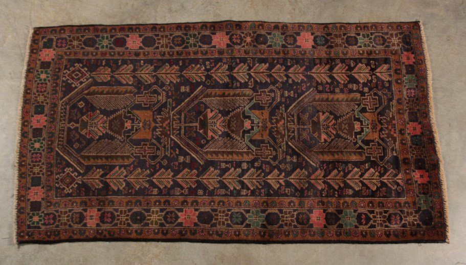 ORIENTAL RUG 3' 10" X 6' 7" MAHABAD: ORIENTAL RUG 3' 10" X 6' 7" MAHABAD