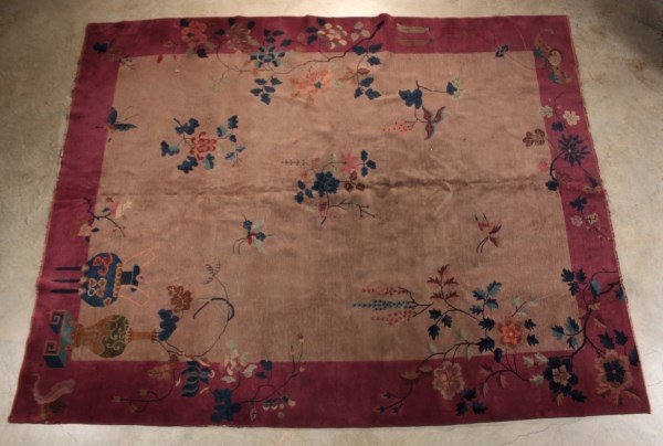 ORIENTAL RUG 9' X 11' CHINESE: ORIENTAL RUG 9' X 11' CHINESE; GENERALLY POOR CONDITION