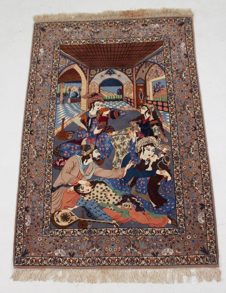 FINELY WOVEN PERSIAN PICTURE RUG 5'10" X 3'7": FINELY WOVEN PERSIAN PICTURE RUG 5'10" X 3'7"