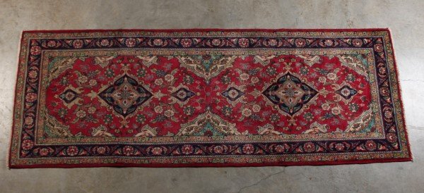 ORIENTAL RUG 3'6" X 9'6" TABRIZ: ORIENTAL RUG 3'6" X 9'6" TABRIZ