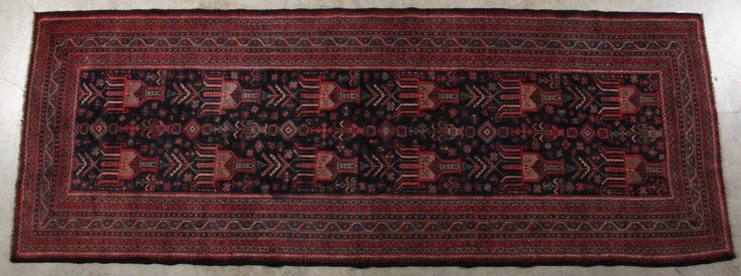 ORIENTAL RUG 3'6" X 9'5" TURKAMAN: ORIENTAL RUG 3'6" X 9'5" TURKAMAN
