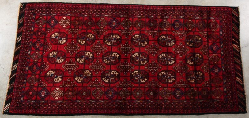 ORIENTAL RUG 3'8" X 7'6" TURKAMAN: ORIENTAL RUG 3'8" X 7'6" TURKAMAN