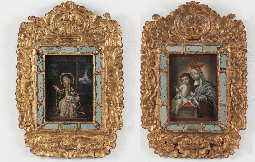 PAIR OF SOUTH AMERICAN FRAMED ICONS (1 of 6)