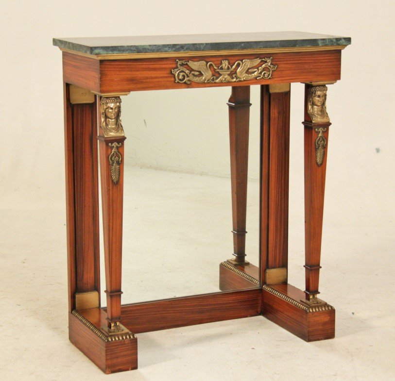 ENGLISH REGENCY STYLE MARBLE TOP ROSEWOOD CONSOLE (1 of 1)