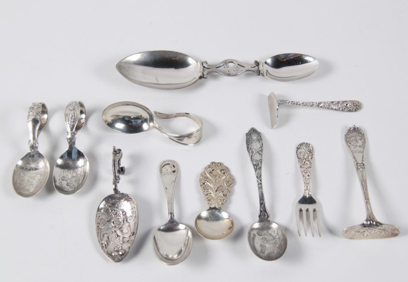 7.8 TROY OZS.,  10 PIECE MISCELLANEOUS LOT OF STERLING (1 of 8)