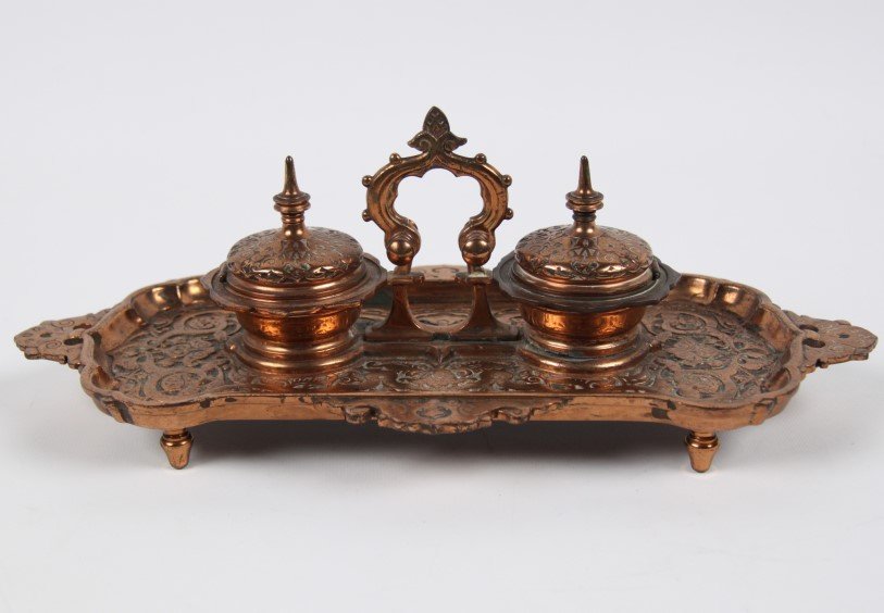 TIFFANY & CO. ART NOVEAU POLISHED GILT BRONZE FOOTED (1 of 3)