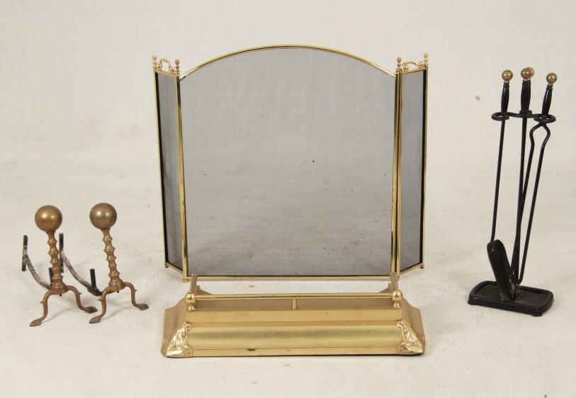 8 PIECE MISCELLANEOUS LOT OF FIREPLACE EQUIPMENT (1 of 1)