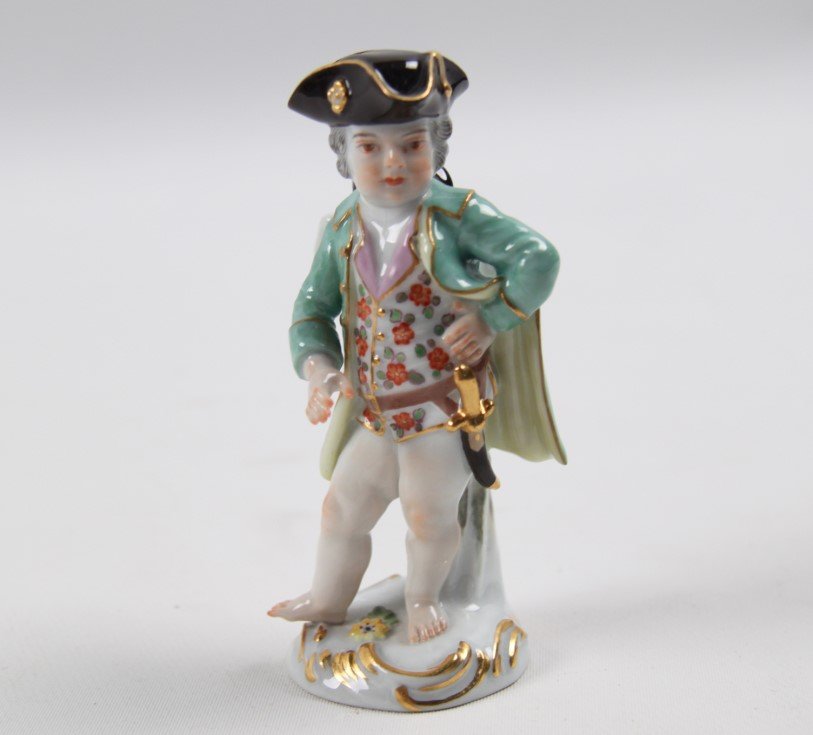 MEISSEN FIGURE OF YOUNG NAPOLEON TYPE FIGURE;  4"H (1 of 3)