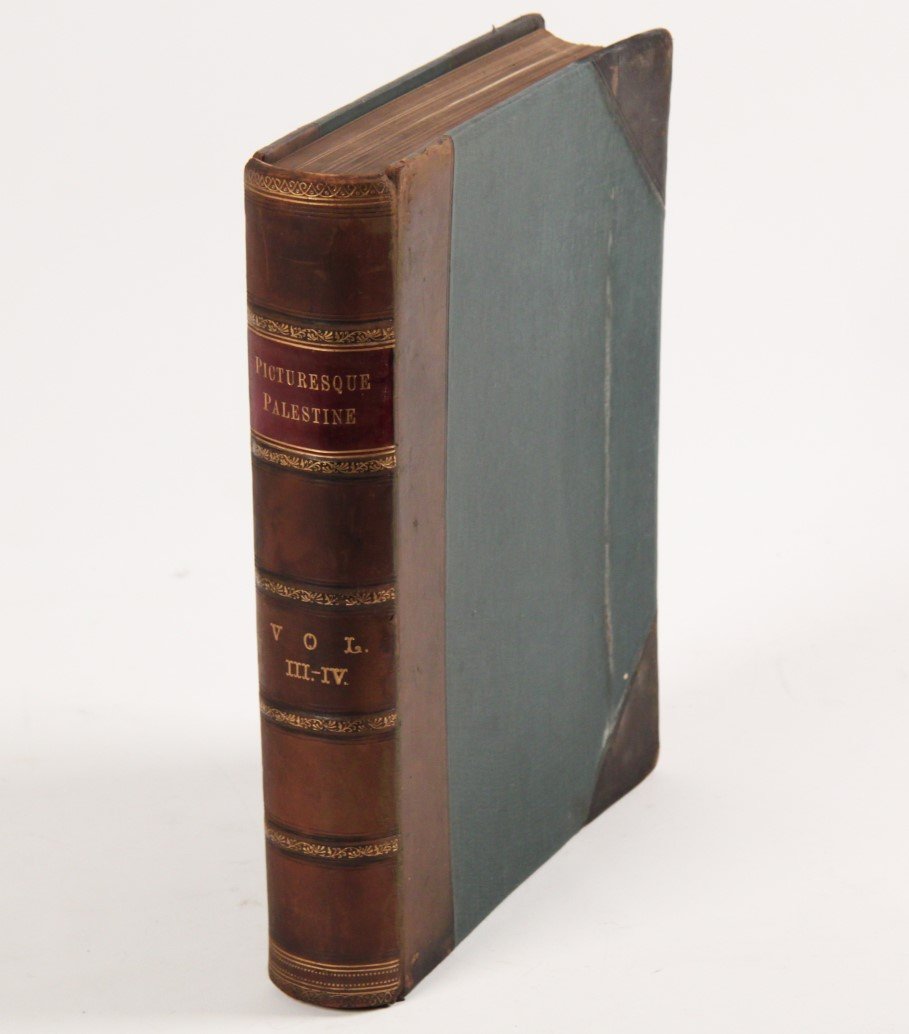 LEATHER BOUND BOOK TITLED "PICTURESQUE PALESTINE" (1 of 5)