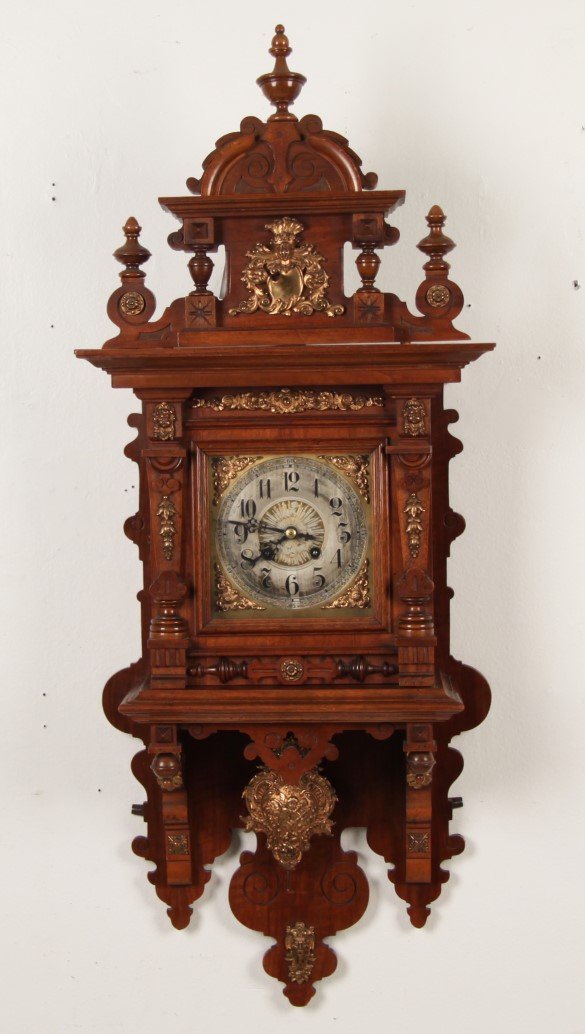GERMAN GUSTAV BECKER WALNUT WALL CLOCK (1 of 4)