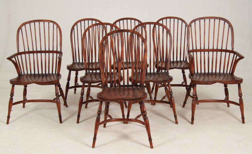 SET OF 8 ENGLISH STYLE WINDSOR CHAIRS (1 of 2)