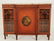 ENGLISH PAINTED SATINWOOD BREAKFRONT VITRINE CABINET