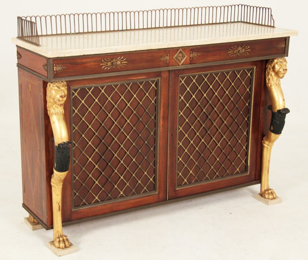 REGENCY STYLE BRONZE MOUNTED ROSEWOOD CREDENZA (1 of 1)