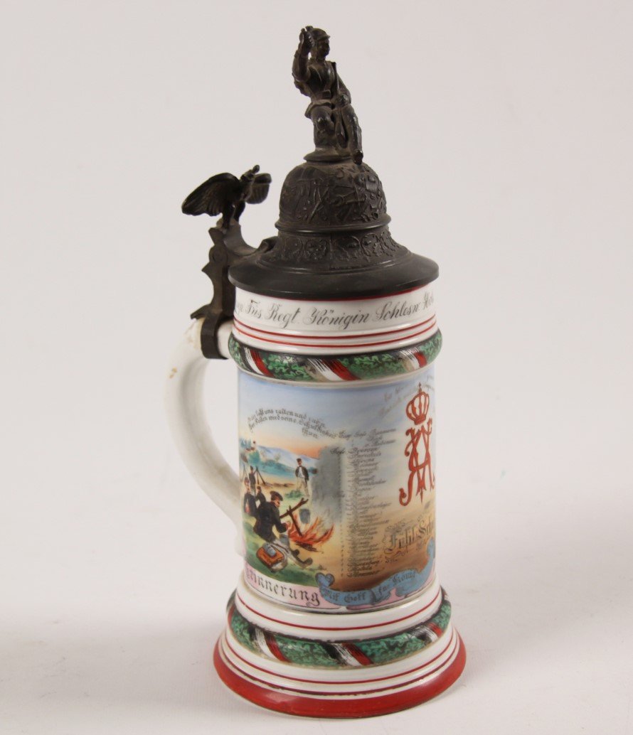 11" REGIMENTAL GERMAN LITHOPHANE STEIN (1 of 3)