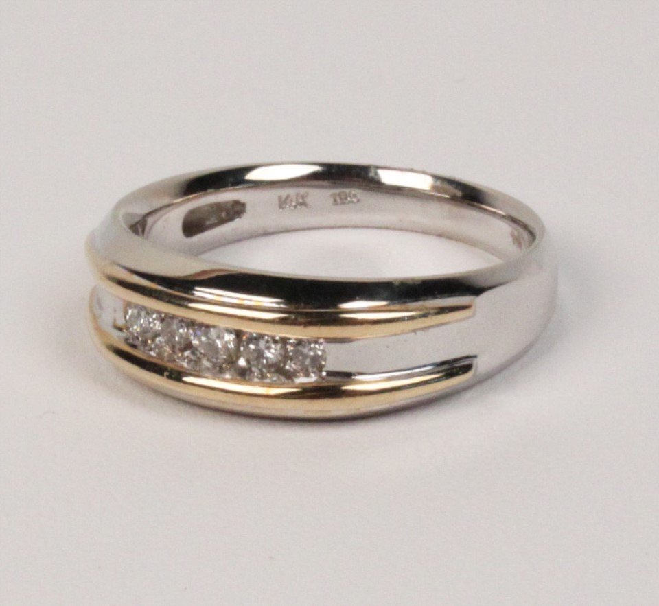 14K WHITE GOLD DIAMOND MAN'S RING (1 of 1)