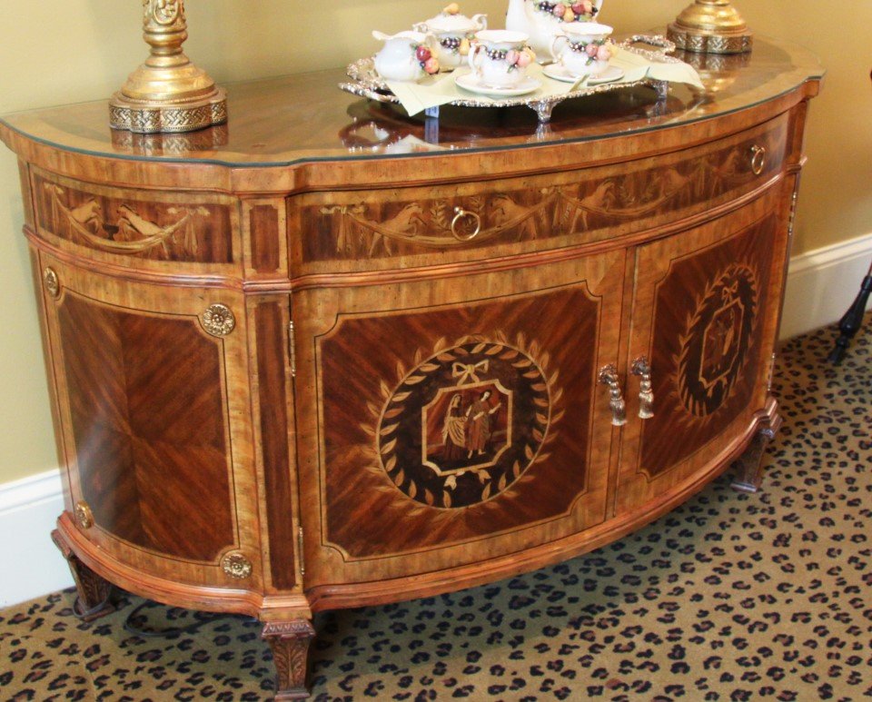 SATINWOOD MARQUETRY INLAID CREDENZA BY MAITLAND SMITH (1 of 2)