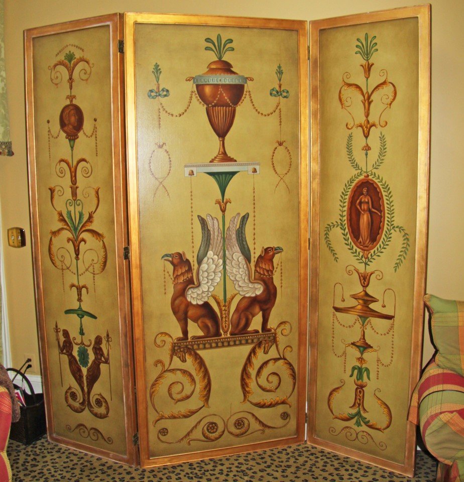 3 PANEL HANDPAINTED SCREEN BY MAITLAND SMITH (1 of 1)