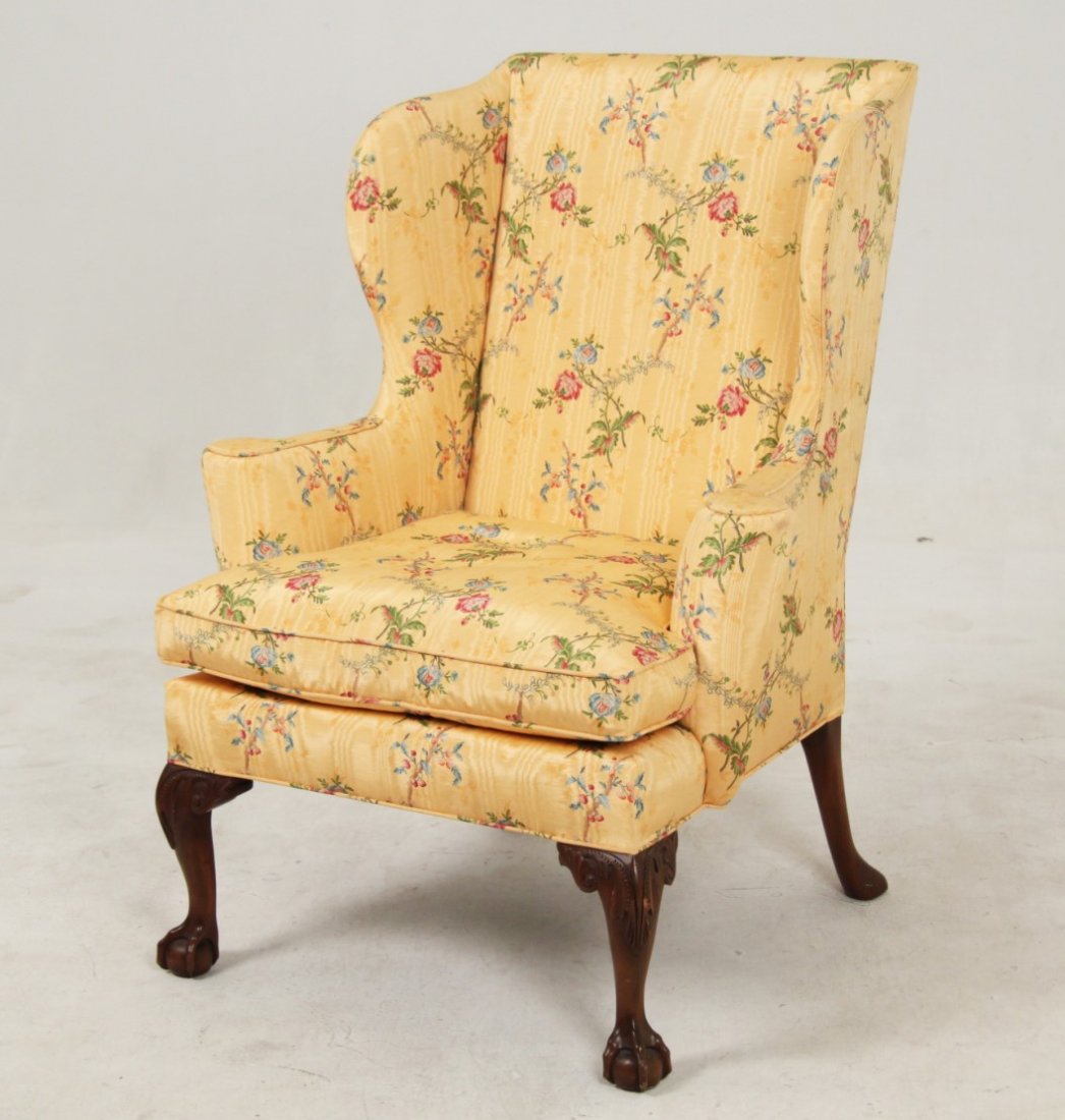 CHIPPENDALE STYLE WING CHAIR (1 of 3)