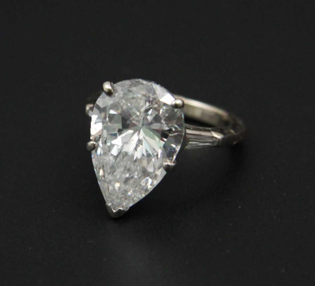 14K WHITE GOLD 7.71 CT PEAR BRILLIANT DIAMOND SOLITAIRE (1 of 2)