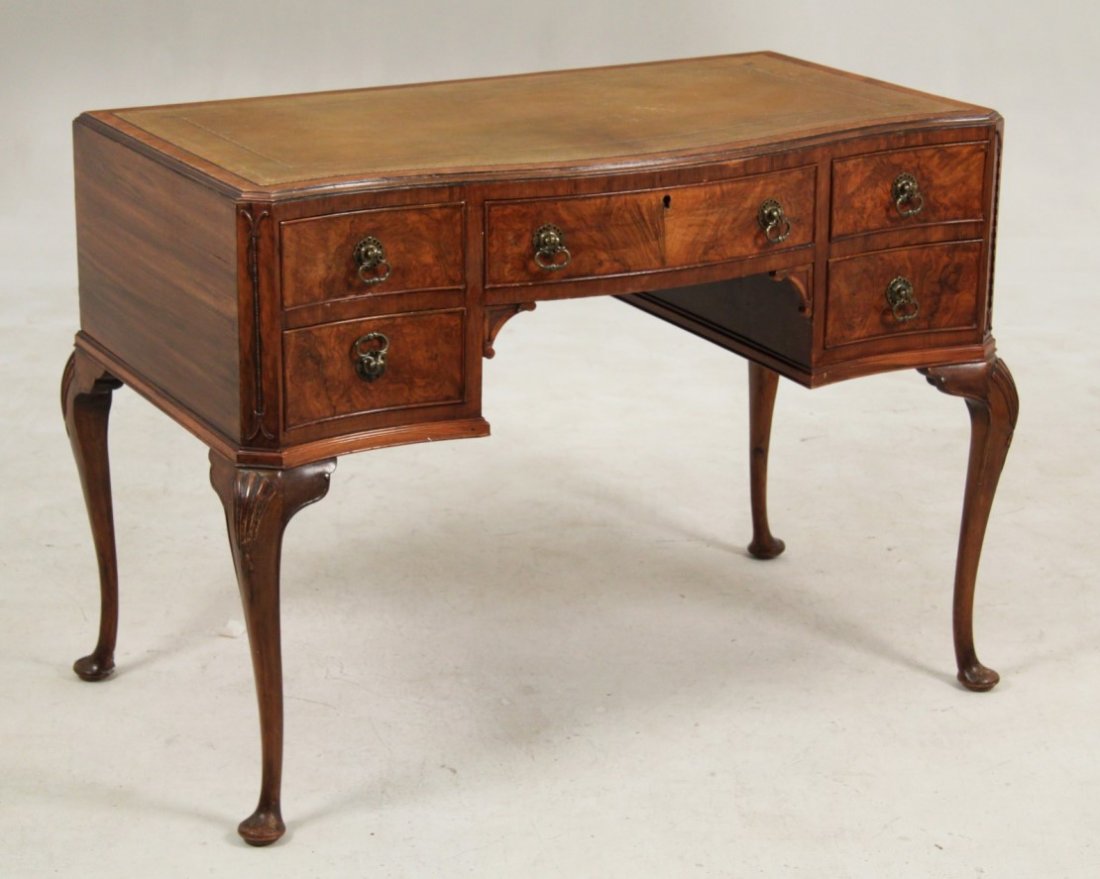QUEEN ANNE STYLE BURL WALNUT LADIES WRITING DESK Jan 17, 2016