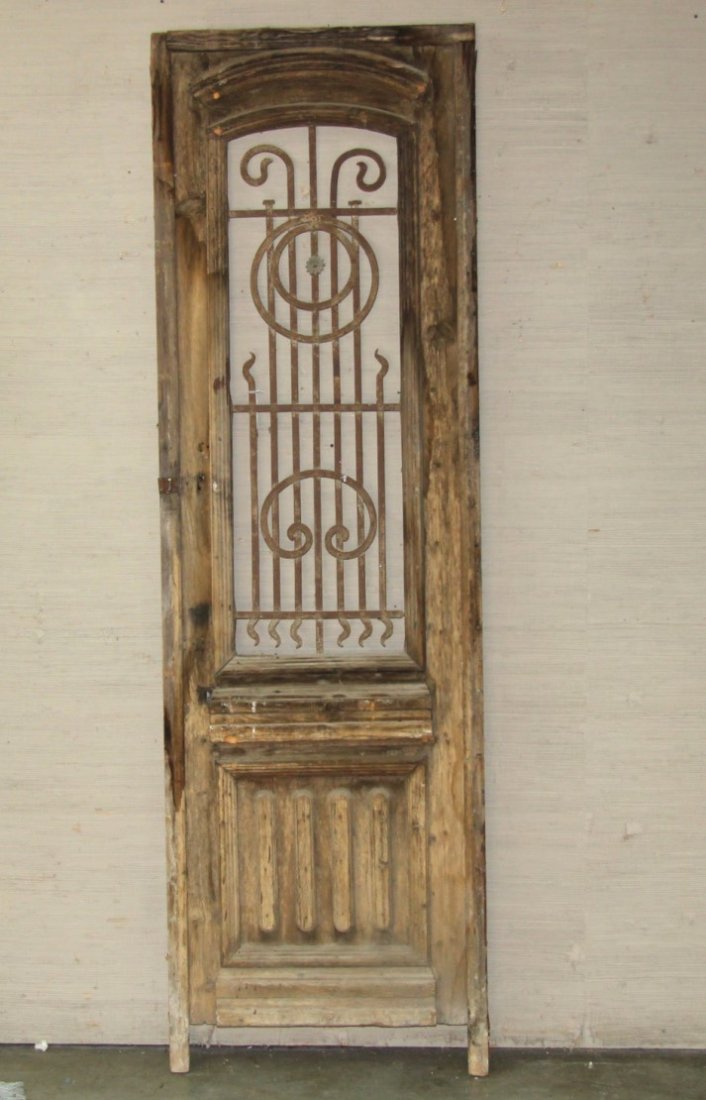 DECORATIVE WOOD AND IRON DOOR: DECORATIVE WOOD AND IRON DOOR; 7'8" X 2'3"