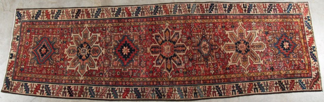 ORIENTAL RUG 3'6" X 11' KARAJEH: ORIENTAL RUG 3'6" X 11' KARAJEH; POSSIBLY REDUCED