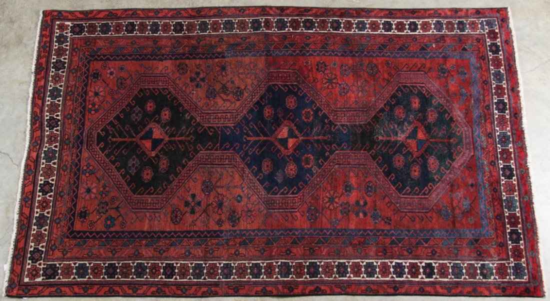 ORIENTAL RUG 5'2" X 8'7" BIJAR: ORIENTAL RUG 5'2" X 8'7" BIJAR; CONDITION: AREAS OF LOST PIGMENT