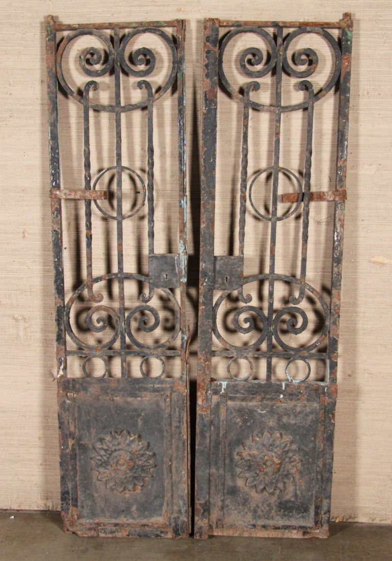 PAIR OF EXTREMELY HEAVY CAST IRON DOORS (1 of 2)