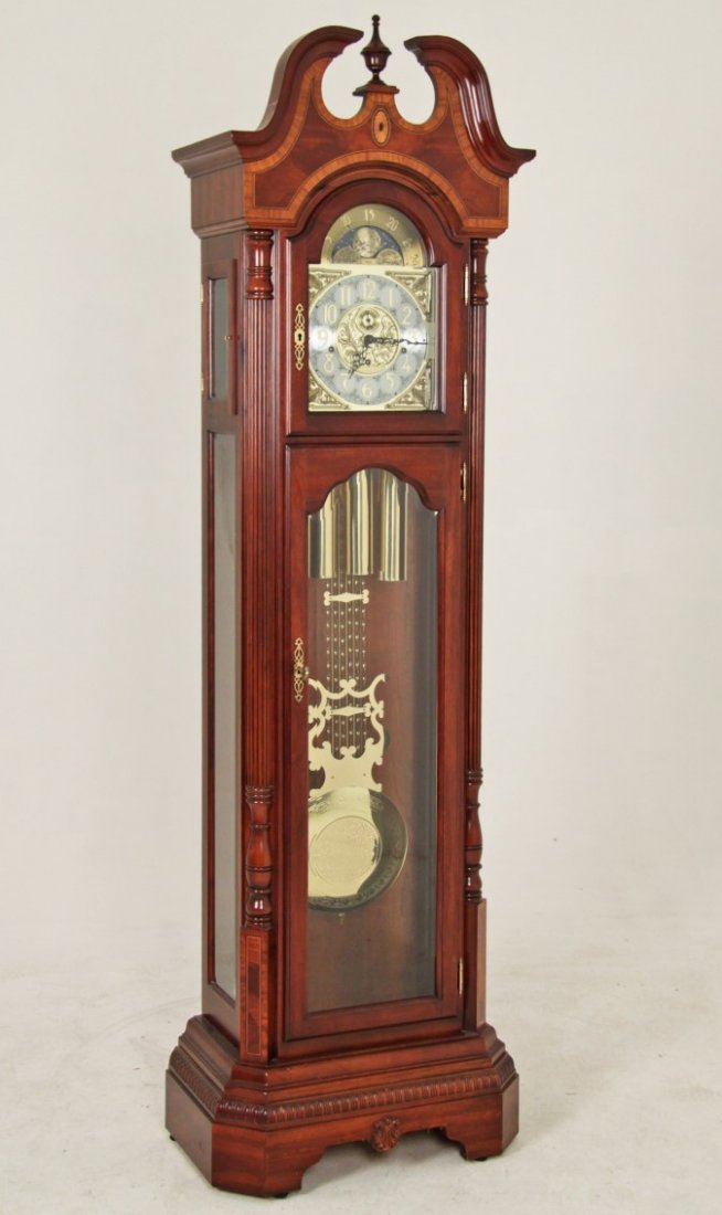 SLIGH MAHOGANY INLAID GRANDFATHER CLOCK Mar 13, 2016 CLEMENTS in TN