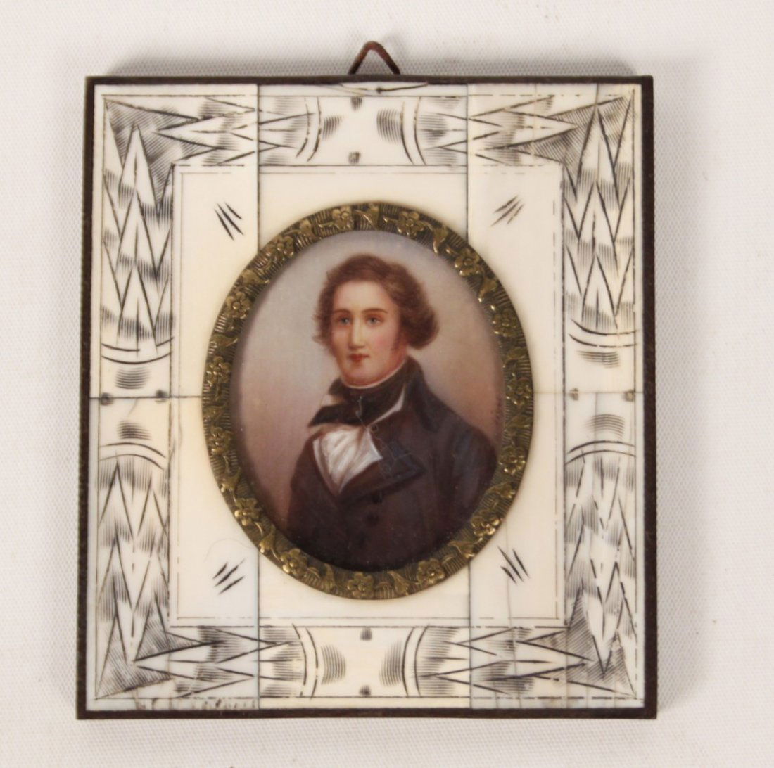 MINIATURE FRAMED PORTRAIT OF YOUNG MAN (1 of 2)